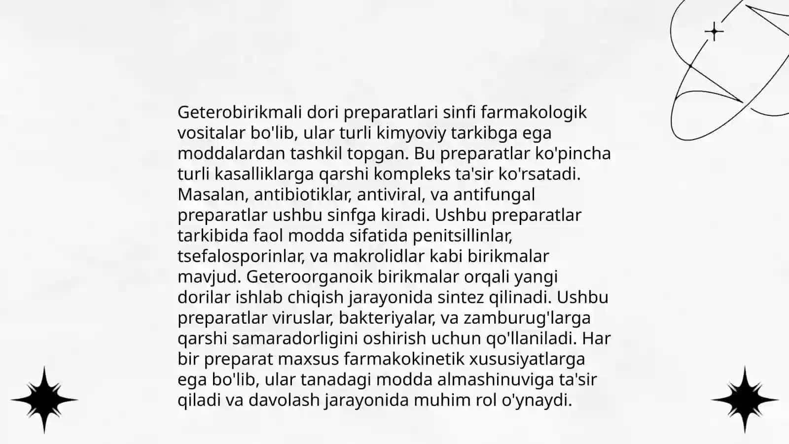 Geterobirikmalar asosida olinadigan dori preparatlari 4