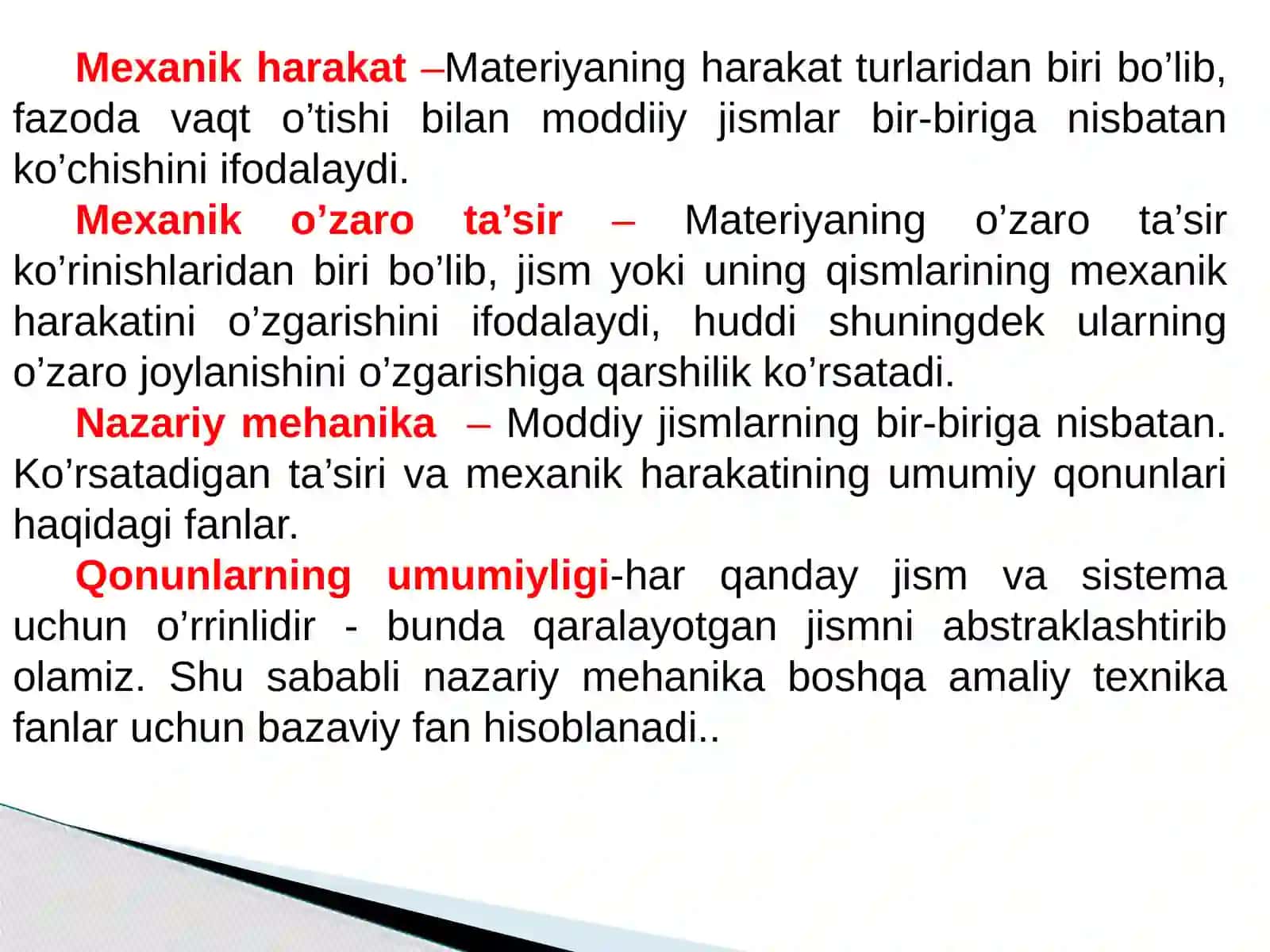 NAZARIY MEXANIKAGA KIRISH 4