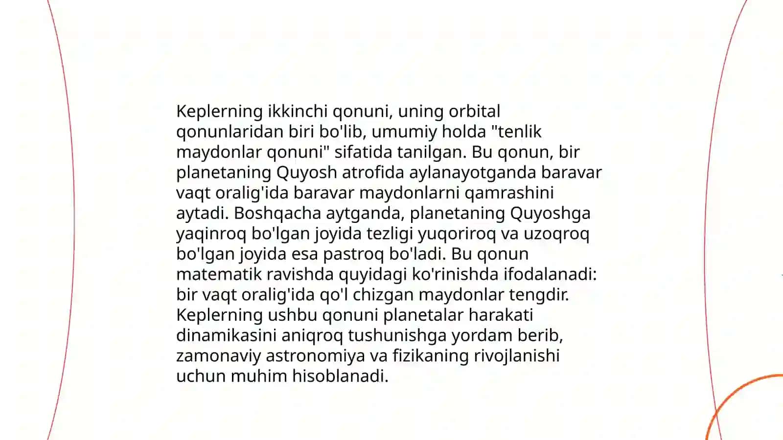 Keplerning birinchi qonuni 4