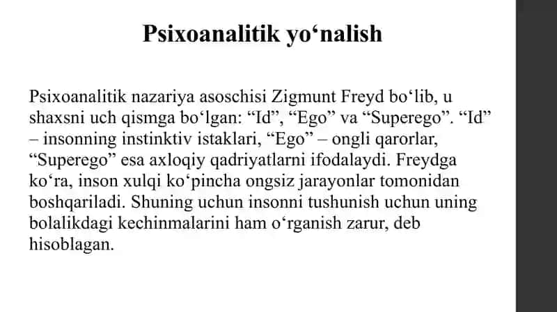 Chet el psixologiyasida shaxs nazariyasi 4
