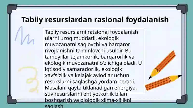 Tabiiy resurslardan ratsional foydalanish 4