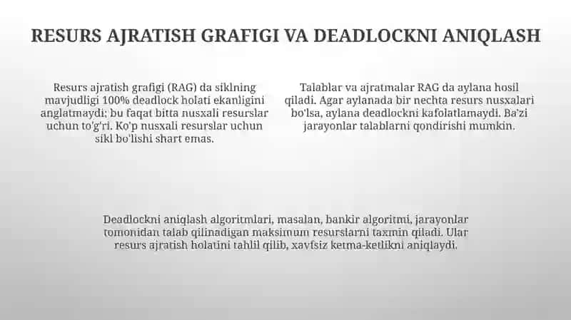 Tupik holat muammosi va uni hal qilish usullari 4