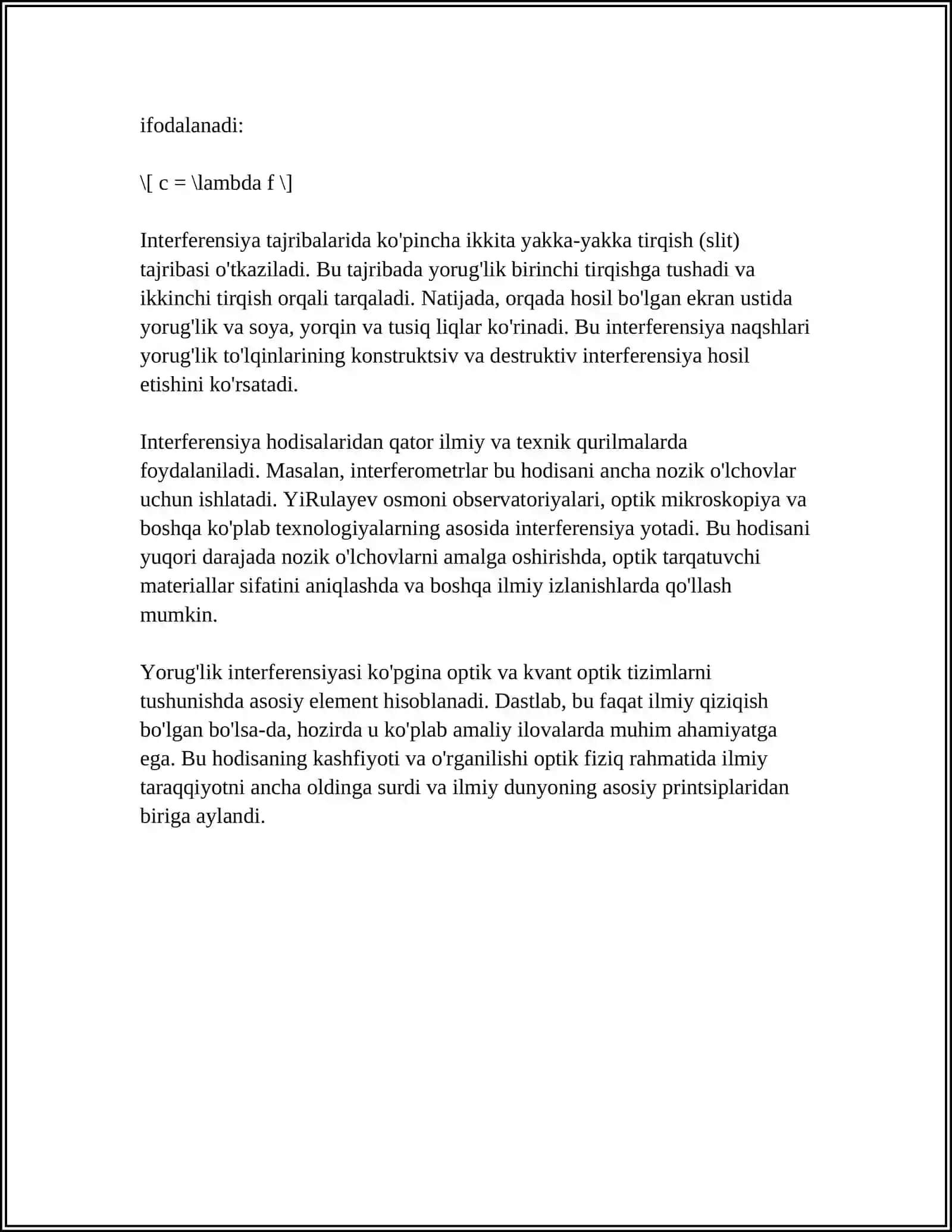 YORUG'LIK INTERFERENSIYASINI KUZATISH USULLARI 4