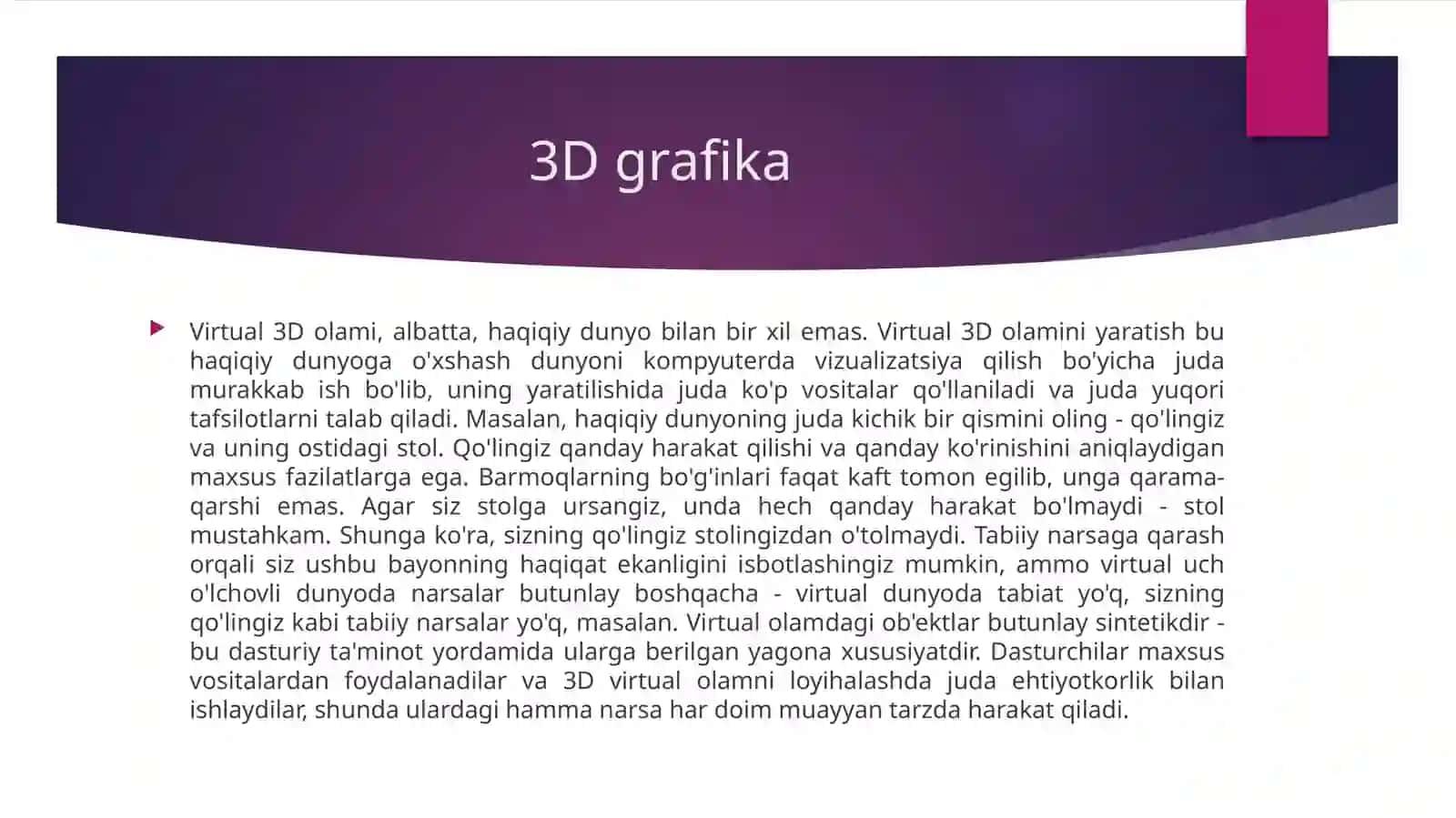 3o’lchovli grafika imkoniyatlari 4