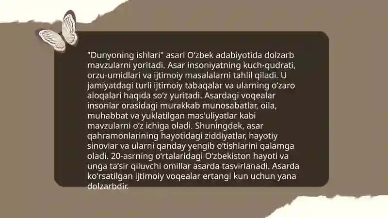 Ótkir Hoshimov "Dunyoning ishlari" 4