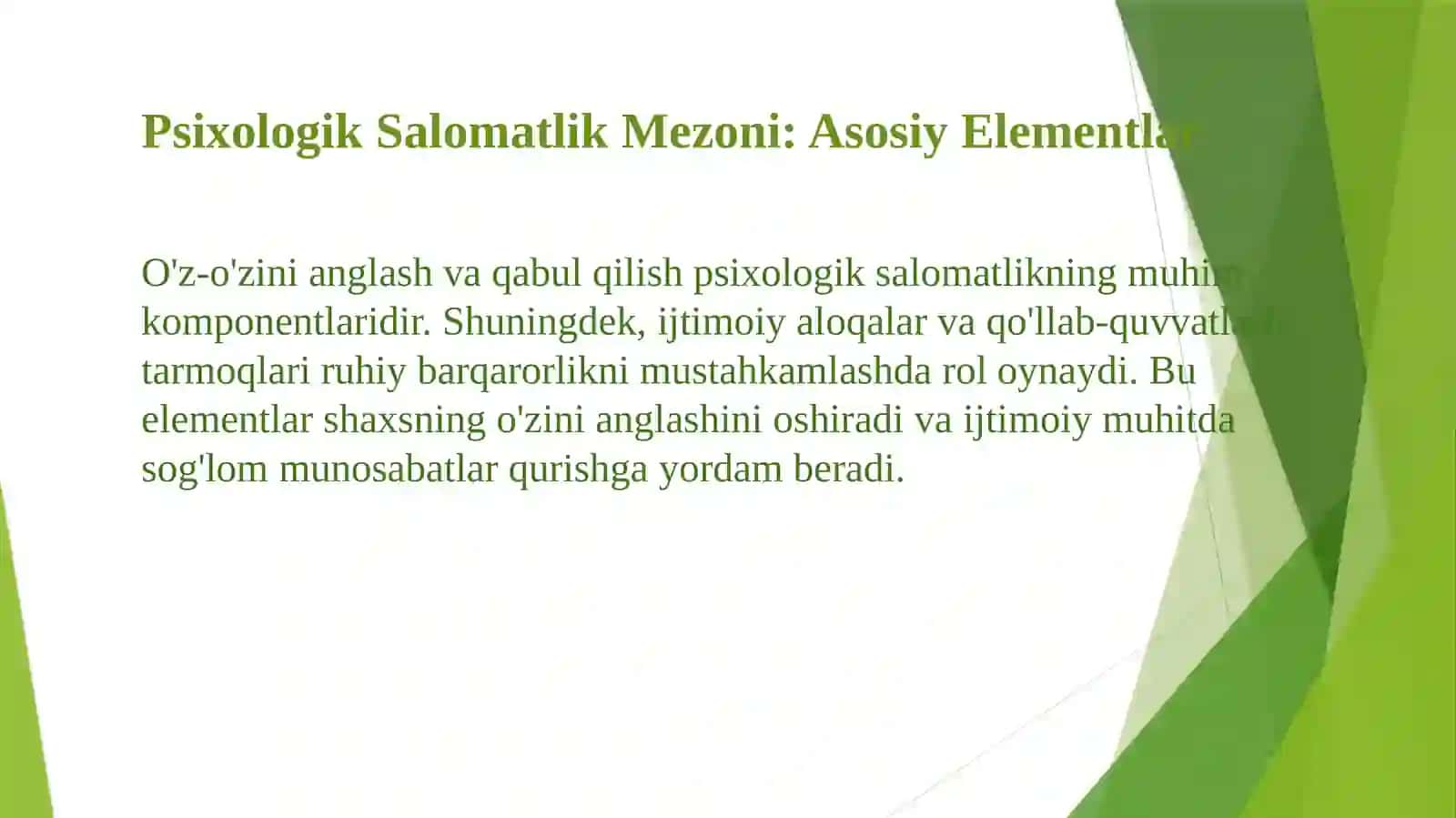 Psixologik salomatlik mezonlari 4