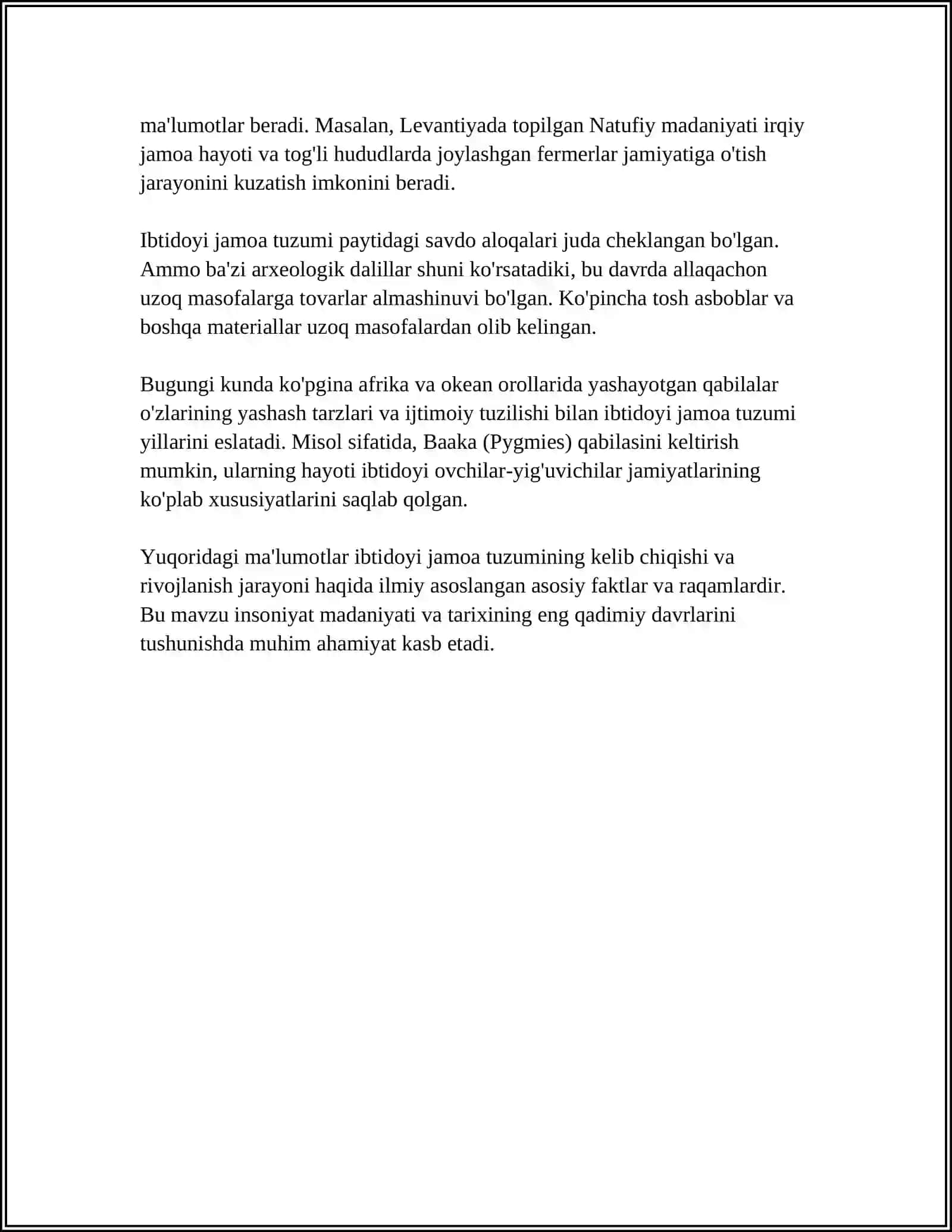 IBTIDOIY JAMOA TUZUMINING OʻRGANILISH TARIXI 4