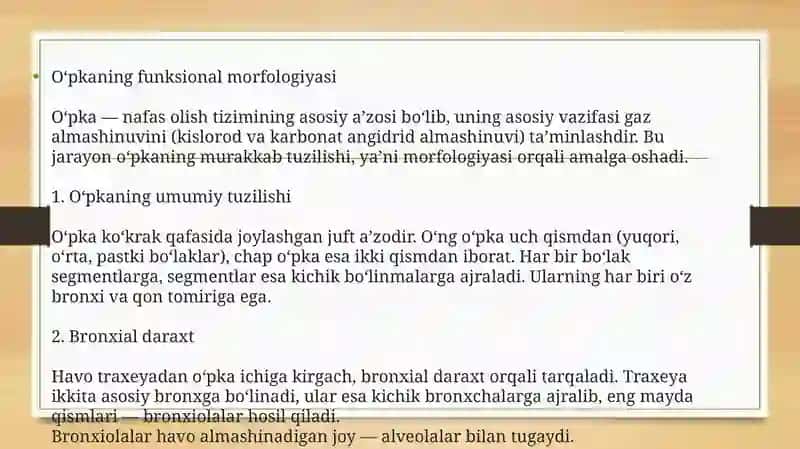O‘pkavauning funksional morfologiyasi 4