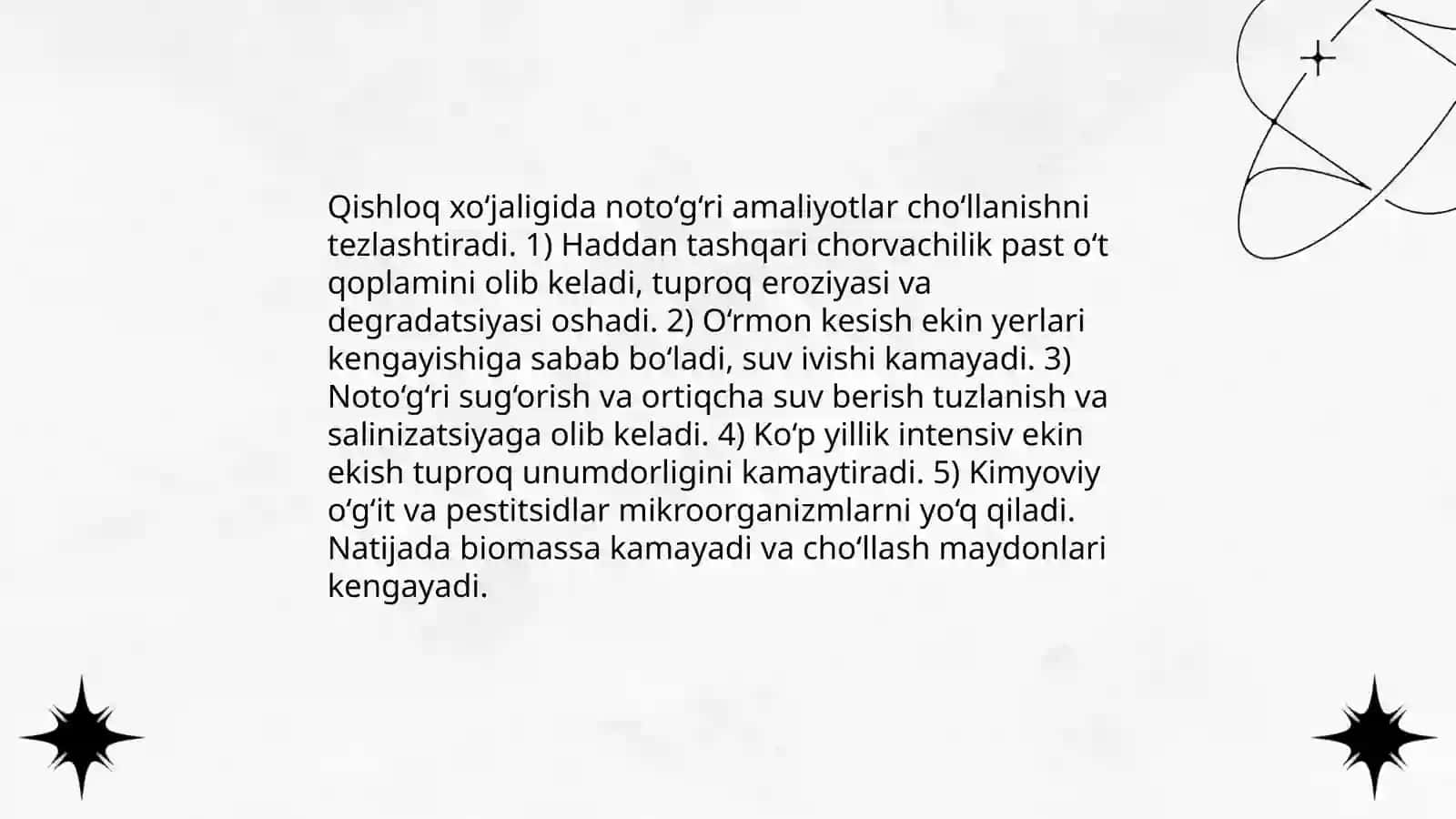 Cho'llanish va inson faoliyati 4