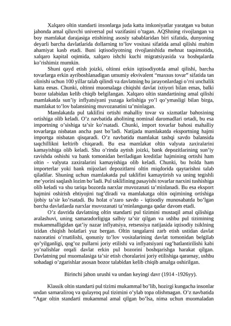 Pulning xalqaro munosabatlardagi harakati 4