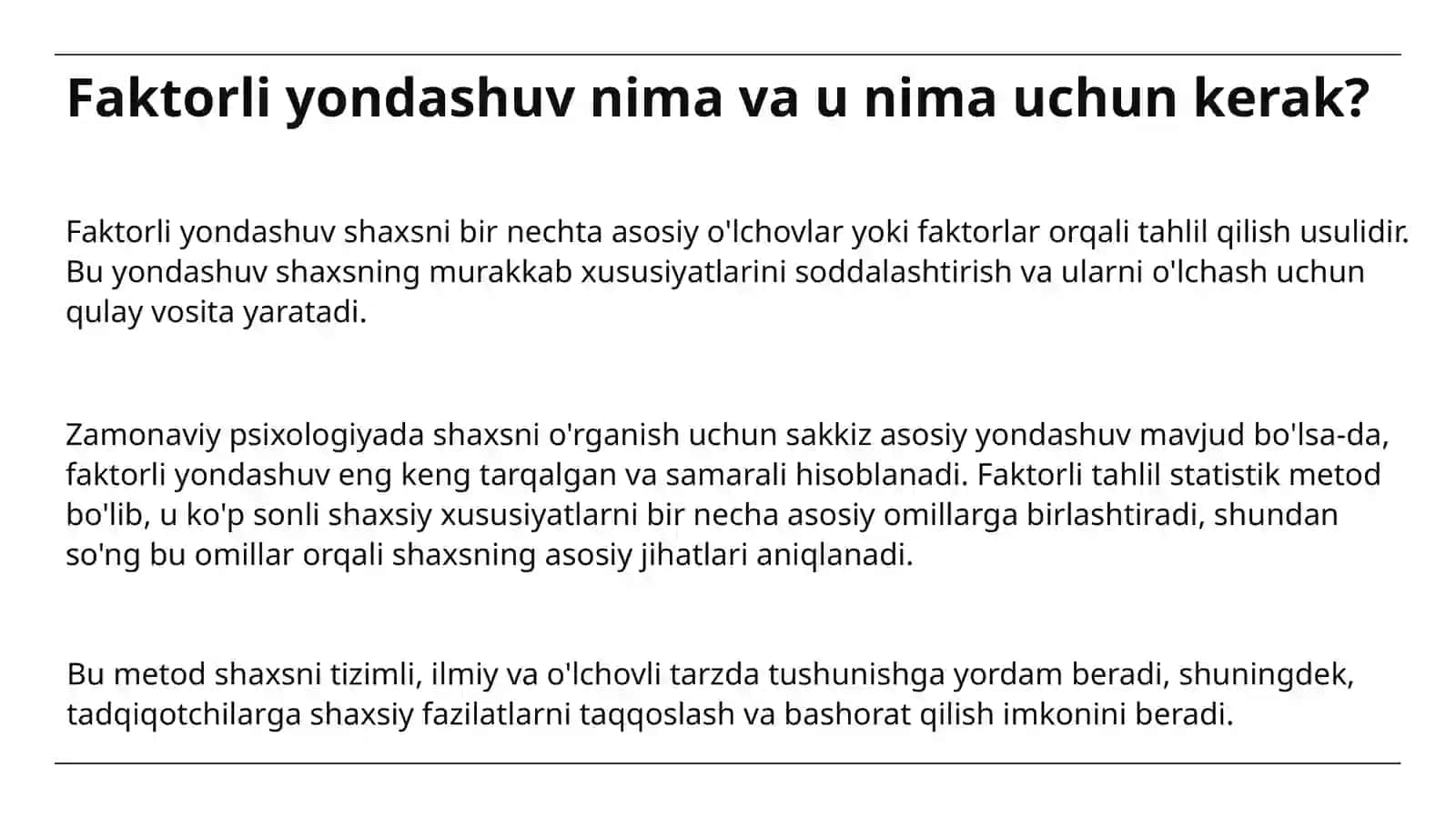 Shaxsga Faktorli Yondashuvlar 4