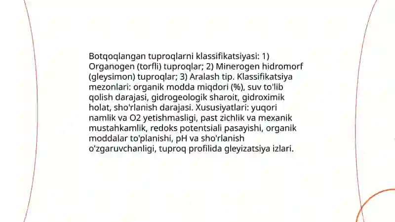 Tuproqlarni botqoqlanish va quritish meloratsiyasi 4