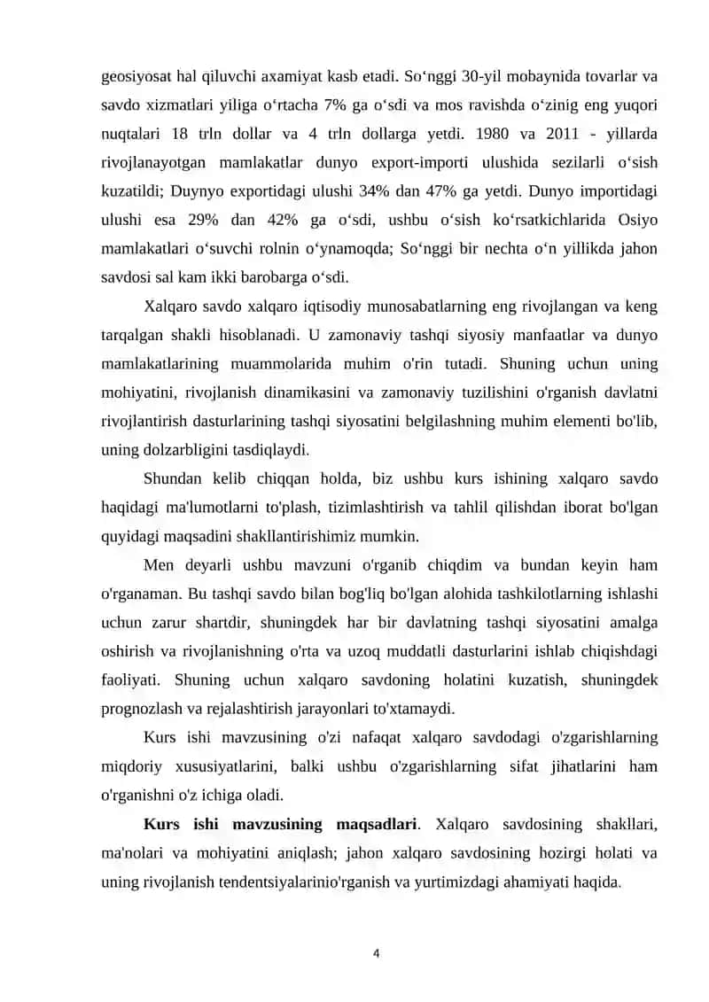 XALQARO SAVDONING ZARURLIGI 4
