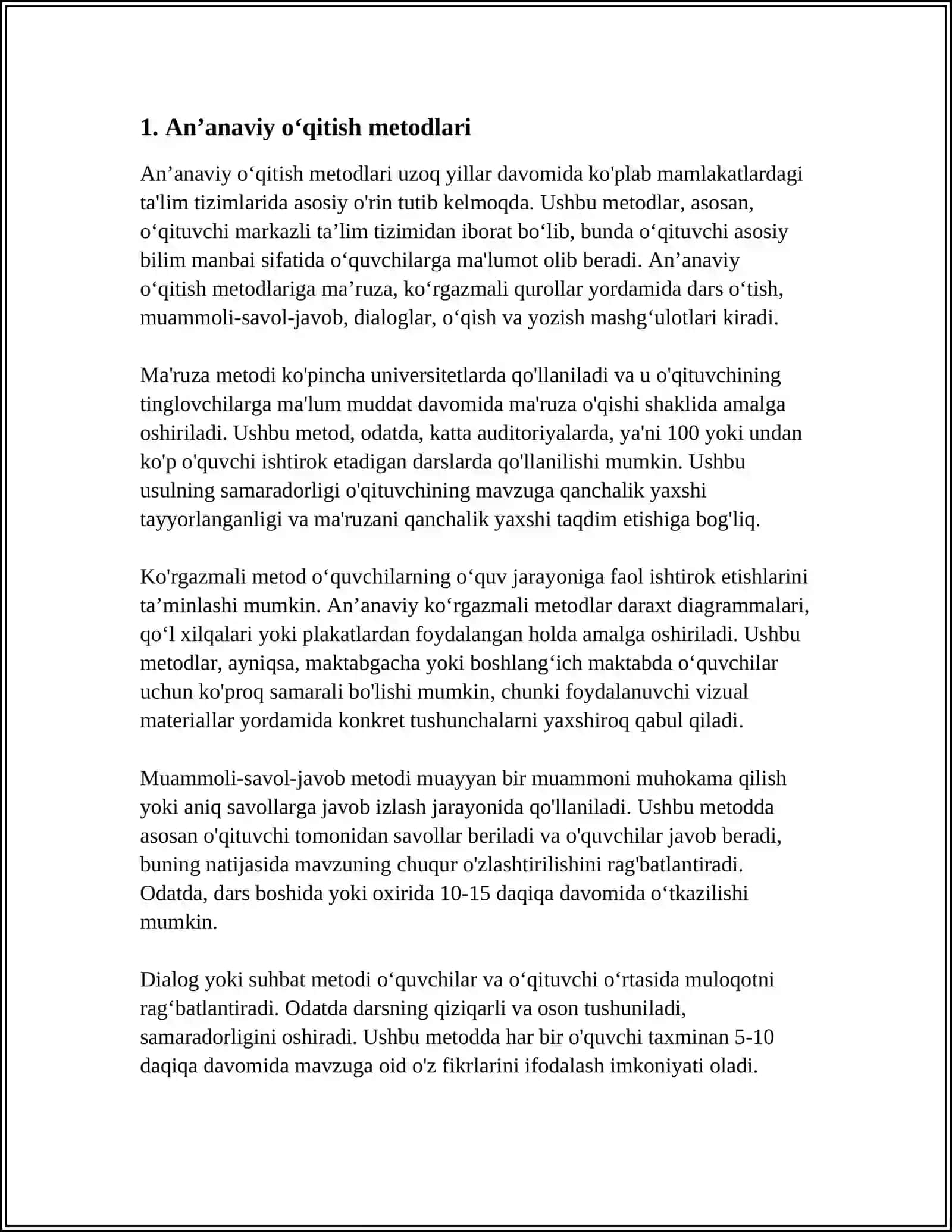 OʻQITISH METODLARI VA VOSITALARI 4