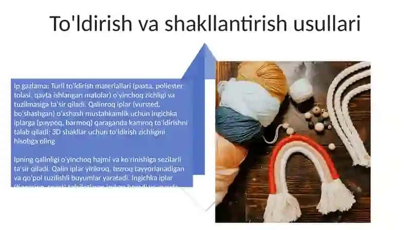 Turliy qalinlikdagi iplardan o‘yinchoqlar yasash 4