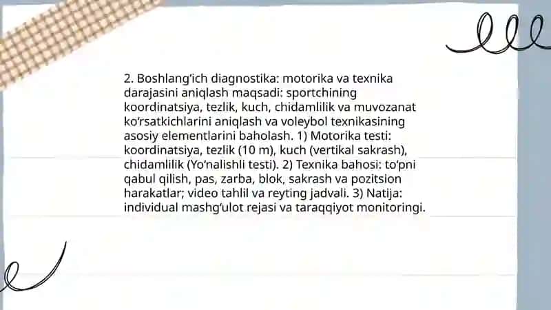 Valebolda dastlabki oʻrgatish jarayonining bosqichlari va uslublari 4