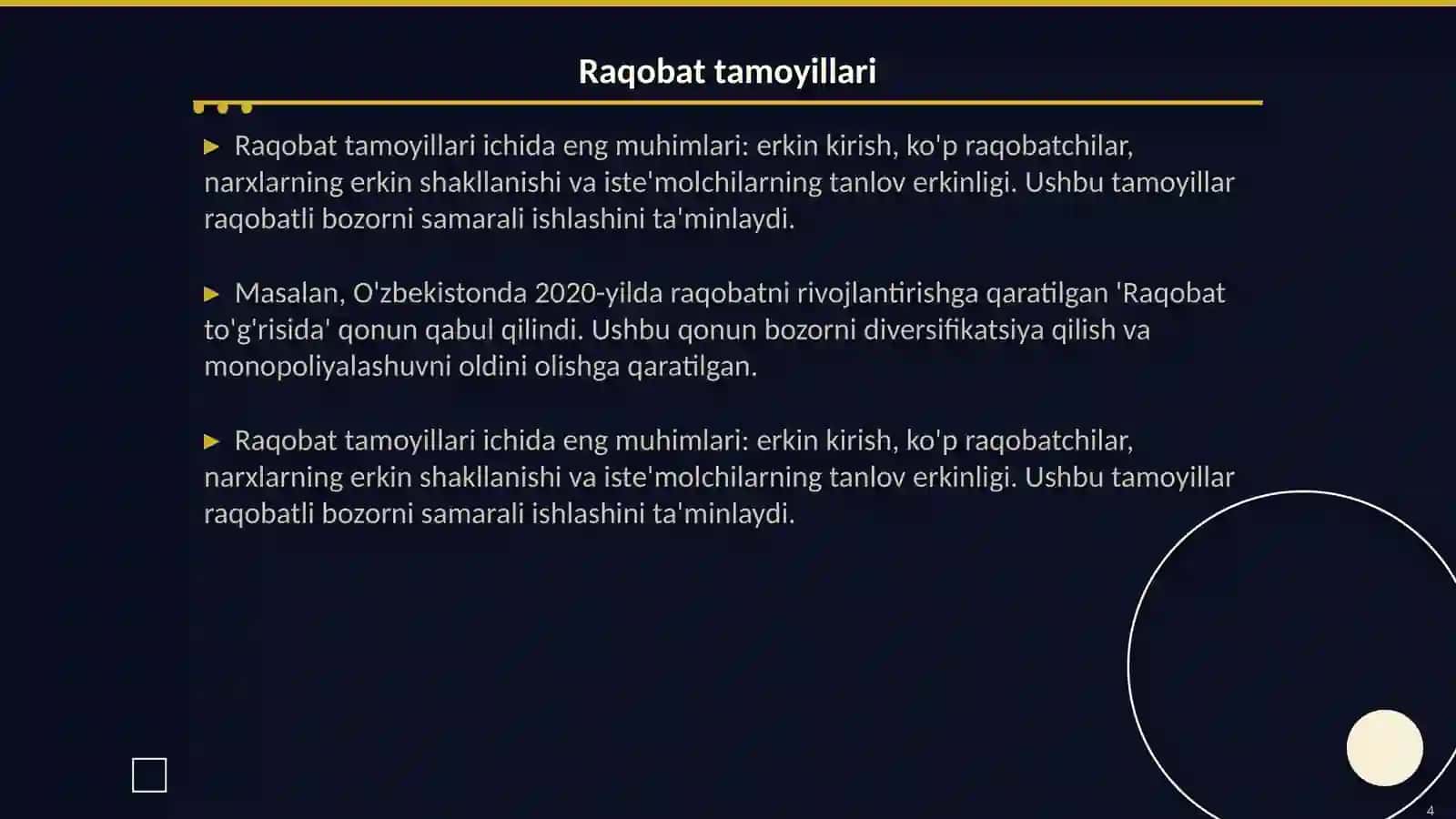 Raqobatli bozor:mohiyati va faoliyat yuritishdagi muammolar 4