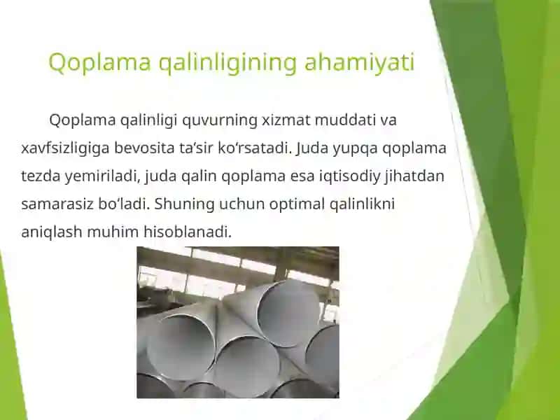 Yer osti quvurlarining qoplama qalinligini hisoblash usullari 4