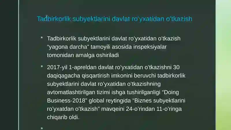 Tadbirkorlik subyektlarini davlatroʻyxatidanoʻtkazish 4