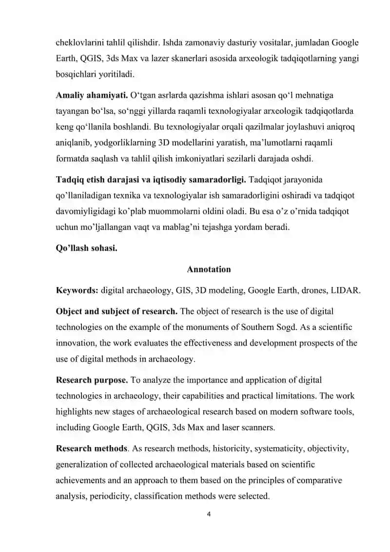 ARXEOLOGIYADA RAQAMLI TEXNOLOGIYALARDAN FOYDALANISH 4