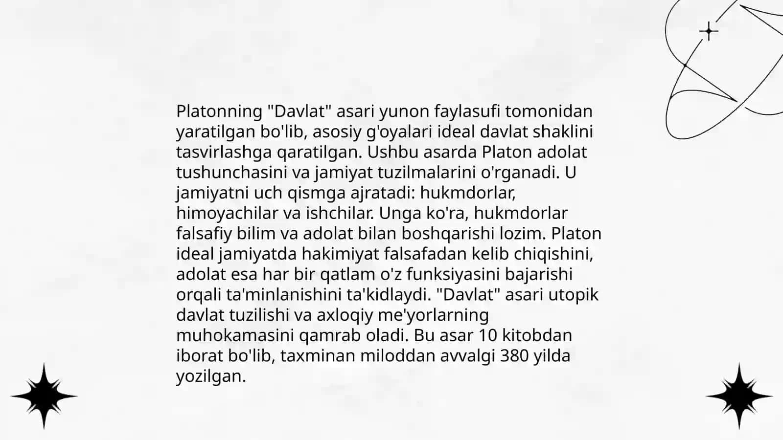 Platonning davlat asariga taqdimot 4