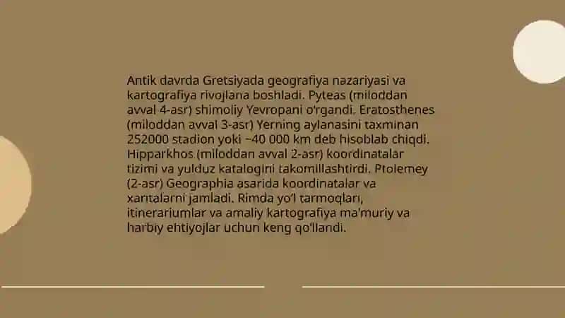 Geografiyaning rivojlanish bosqichi 4