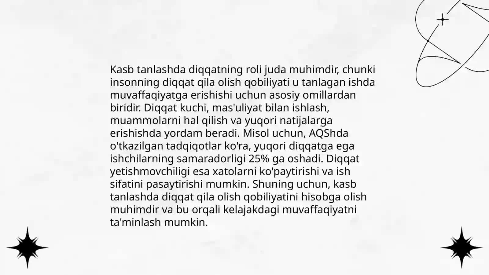 Diqqat va kasb tanlash masalalari 4