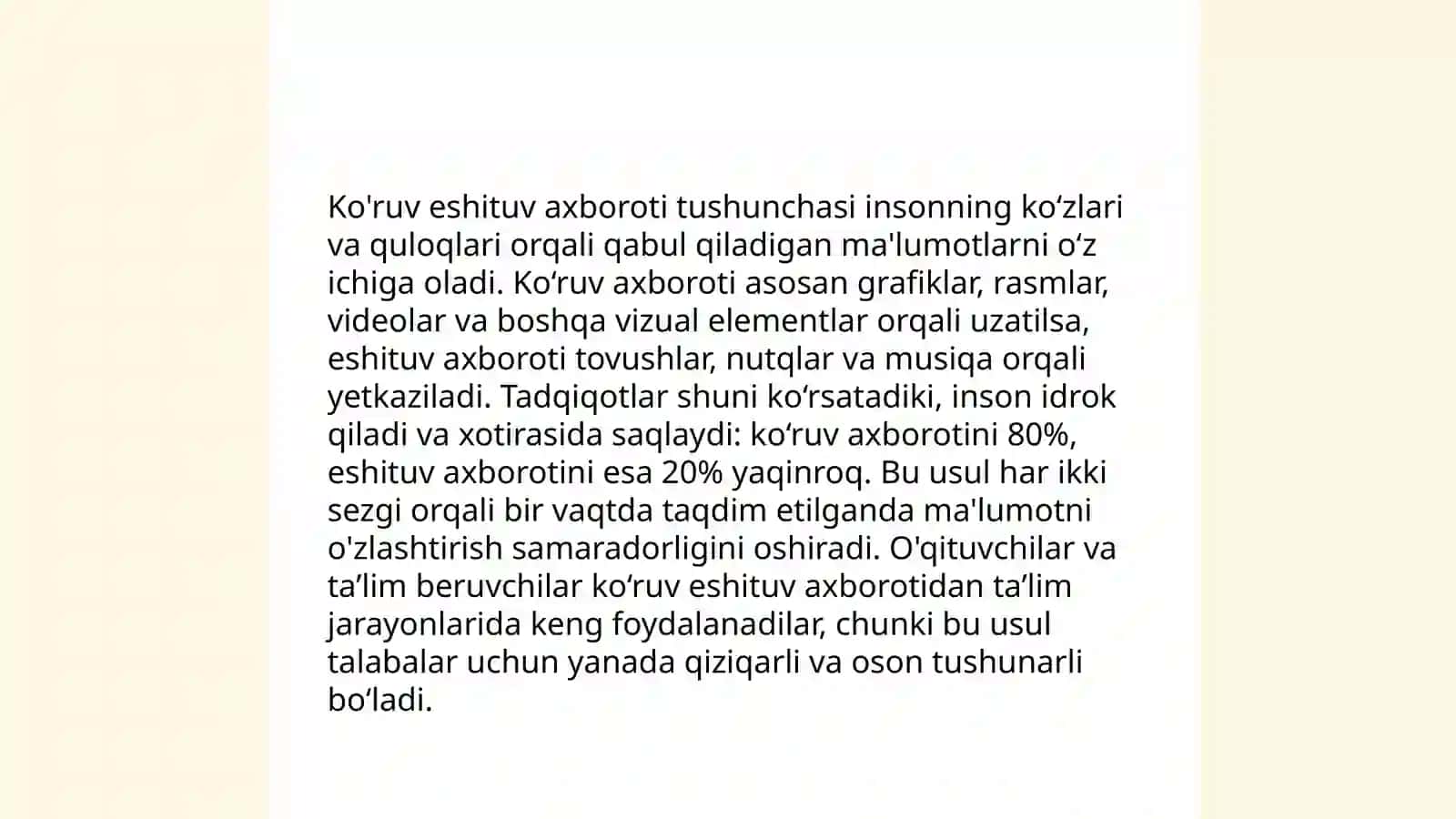 Ko'ruv eshituv axborotining yo'llari 4