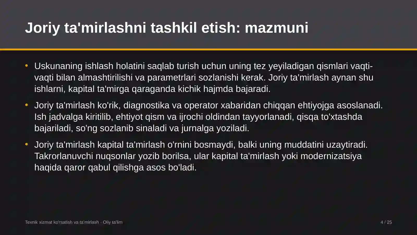 Elektron hujjat aylanishi tizimlarida joriy ta'mirlashni tashkil etish 4