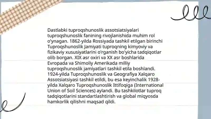 Dunyo tuproq katagrafiyasining rivojlanish tarixi 4