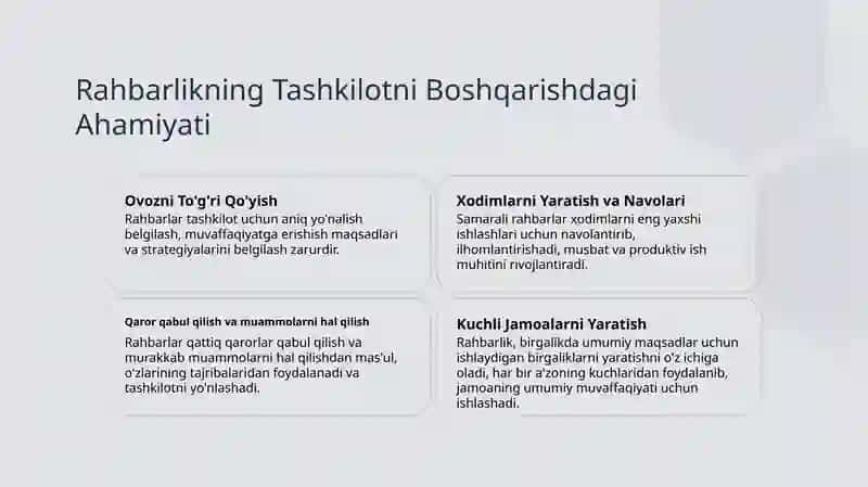 Tashkilotlar va ularni boshqarish 4