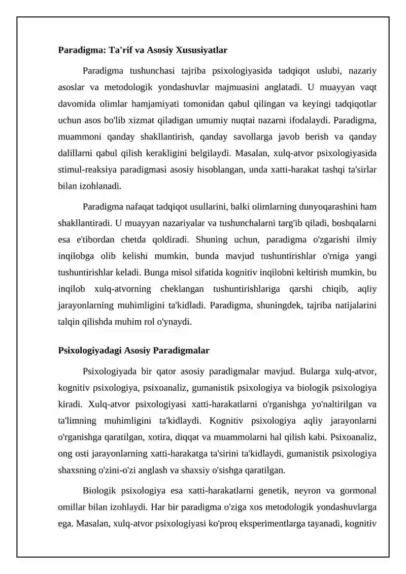 Eksperimental psixologiyada paradigma tushunchasi 4
