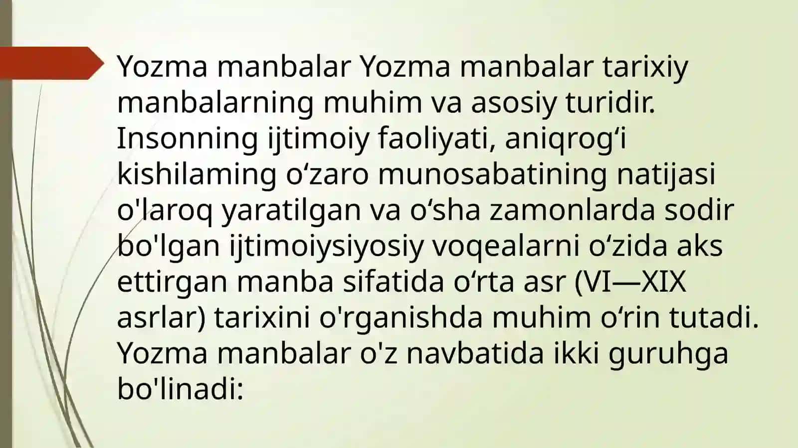Manbalarni turkumlash, o'rganish 4