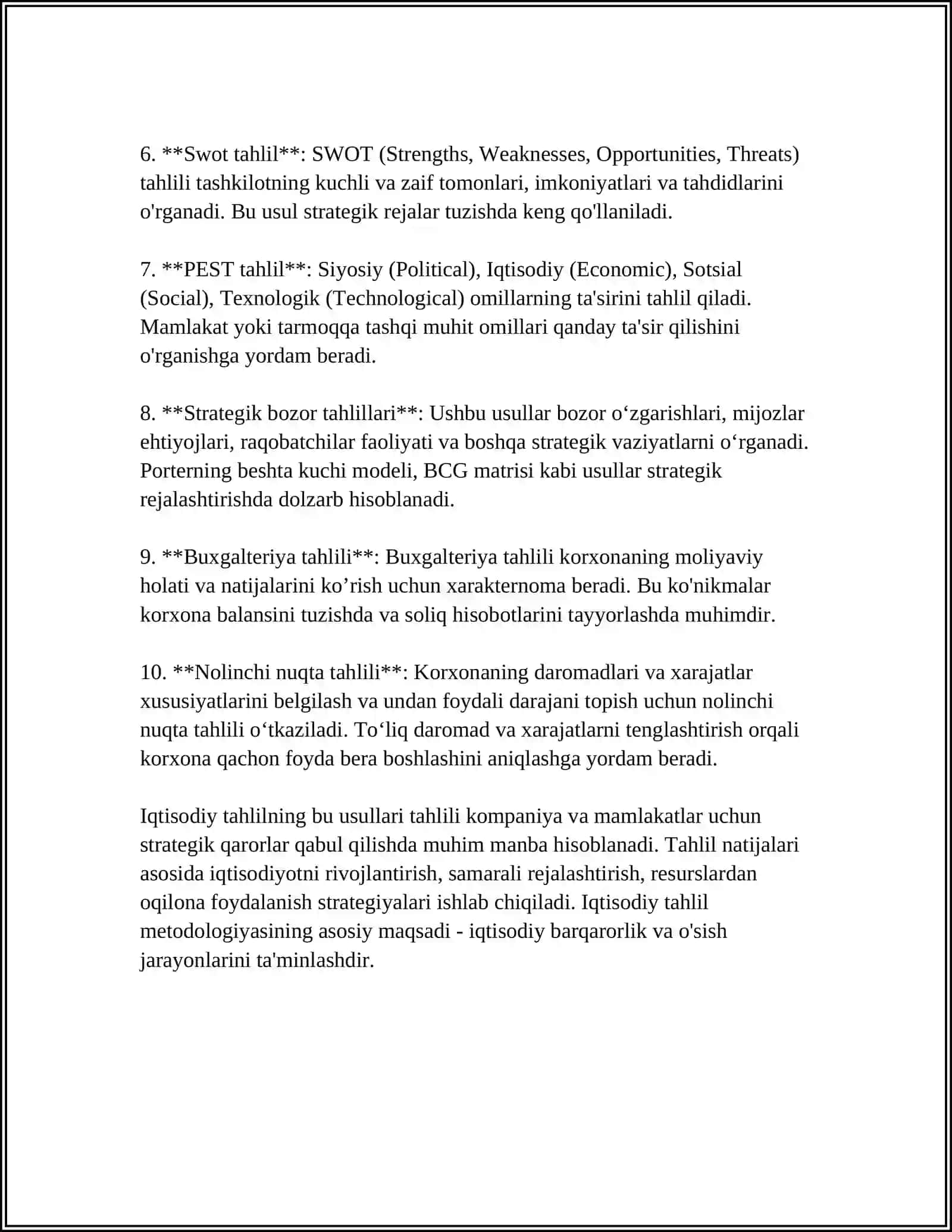 Iqtisodiy tahlil usullari 4