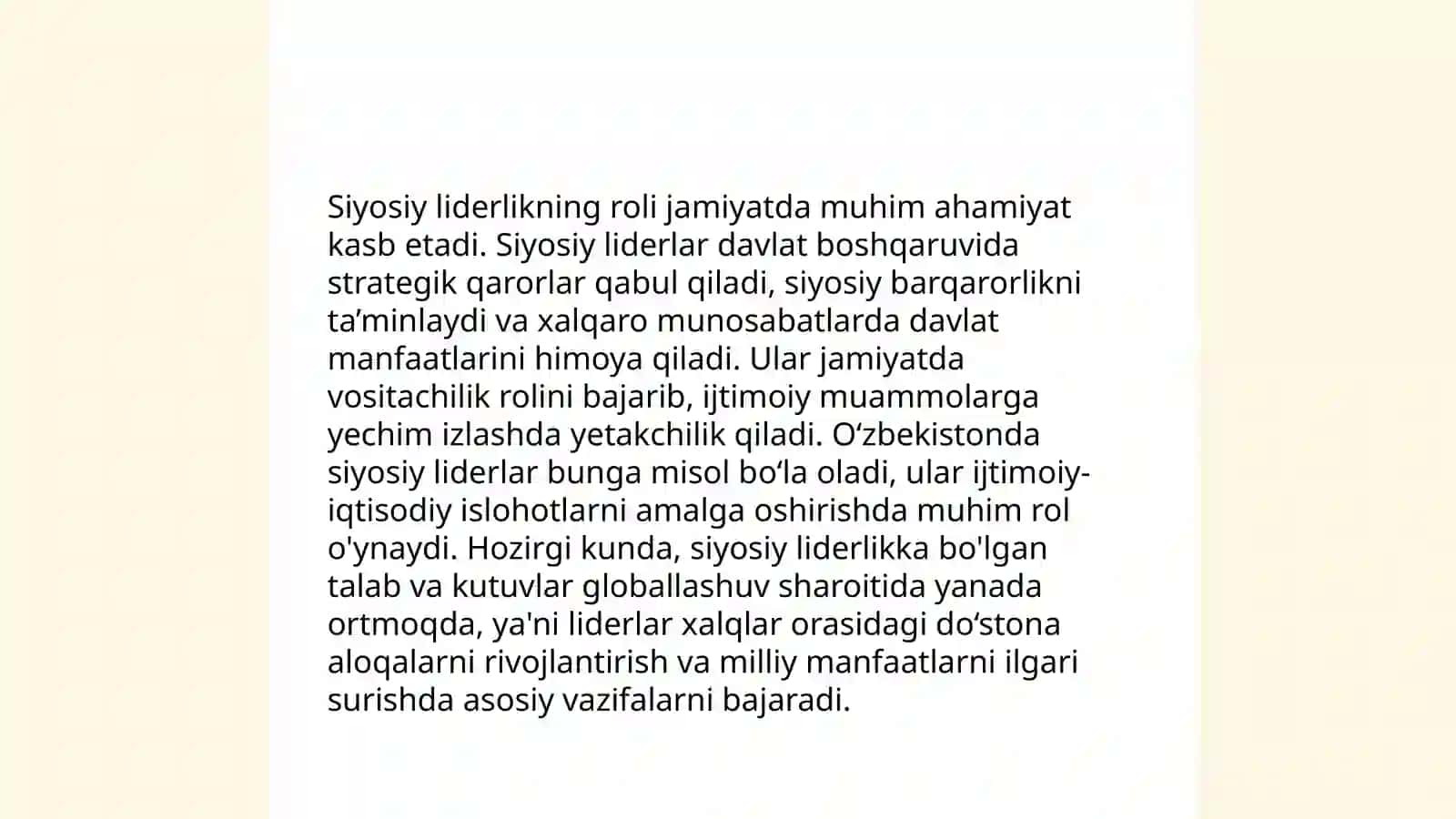 Hokimiyat va siyosiy liderlik 4