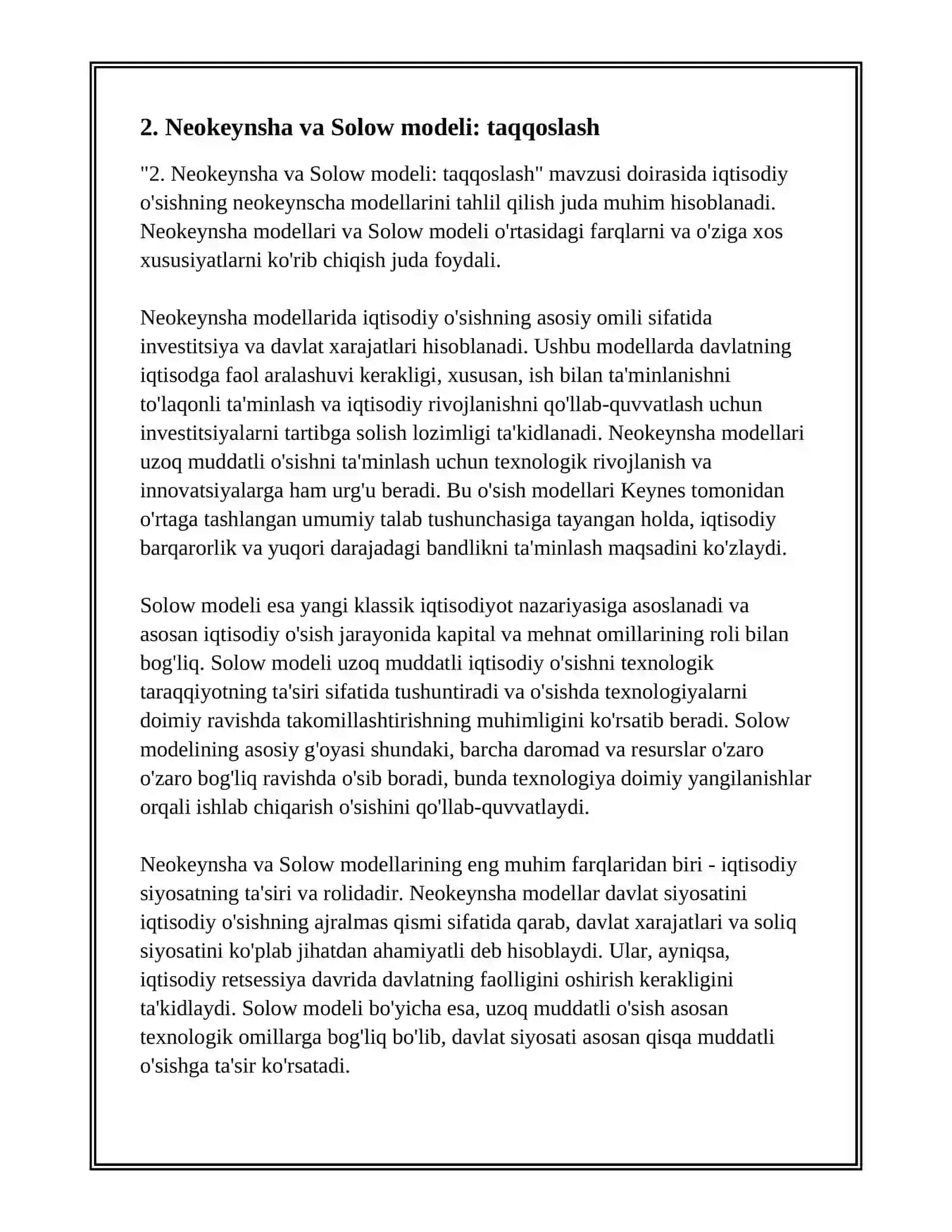 IQTISODIY O'SISHNING NEOKEYNSCHA MODELLARI 4
