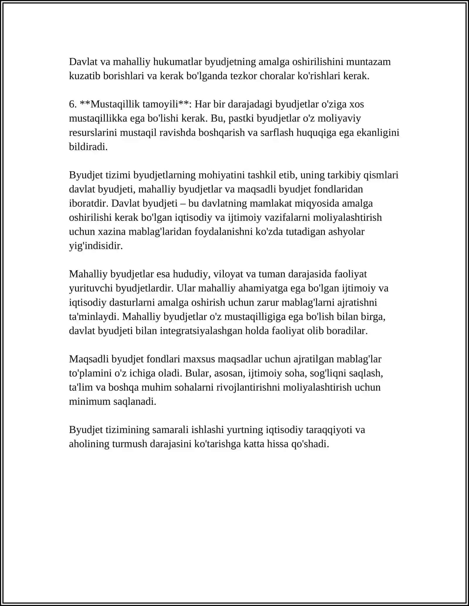 BYUDJET TIZIMI BYUDJETLARINING MOHIYATI 4