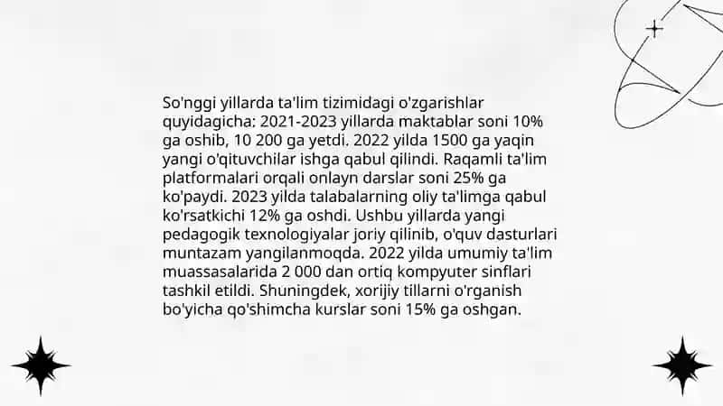 Ta'lim tizimidagi o'zgarishlar 4