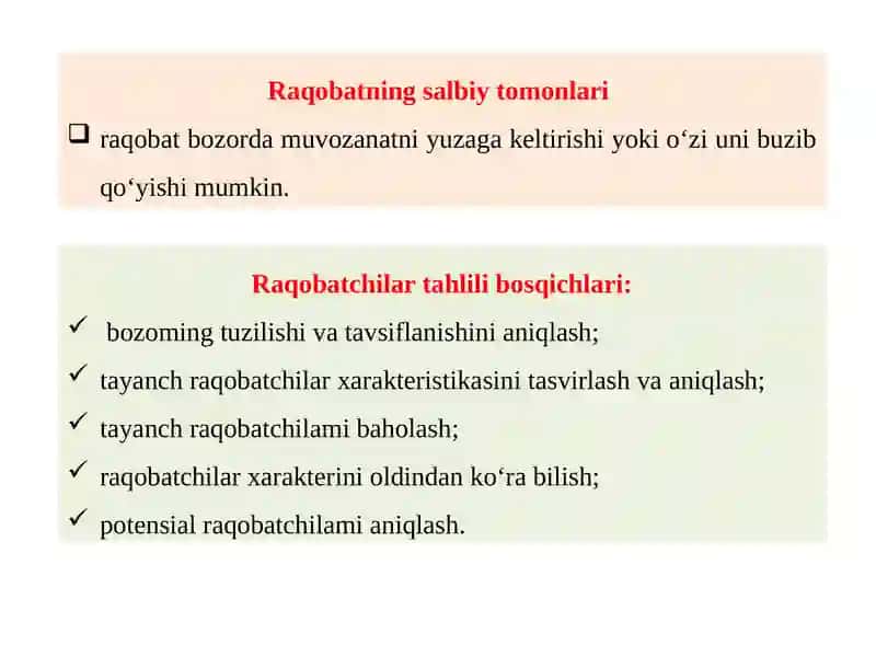 Raqobatning ijobiy tomonlari 4
