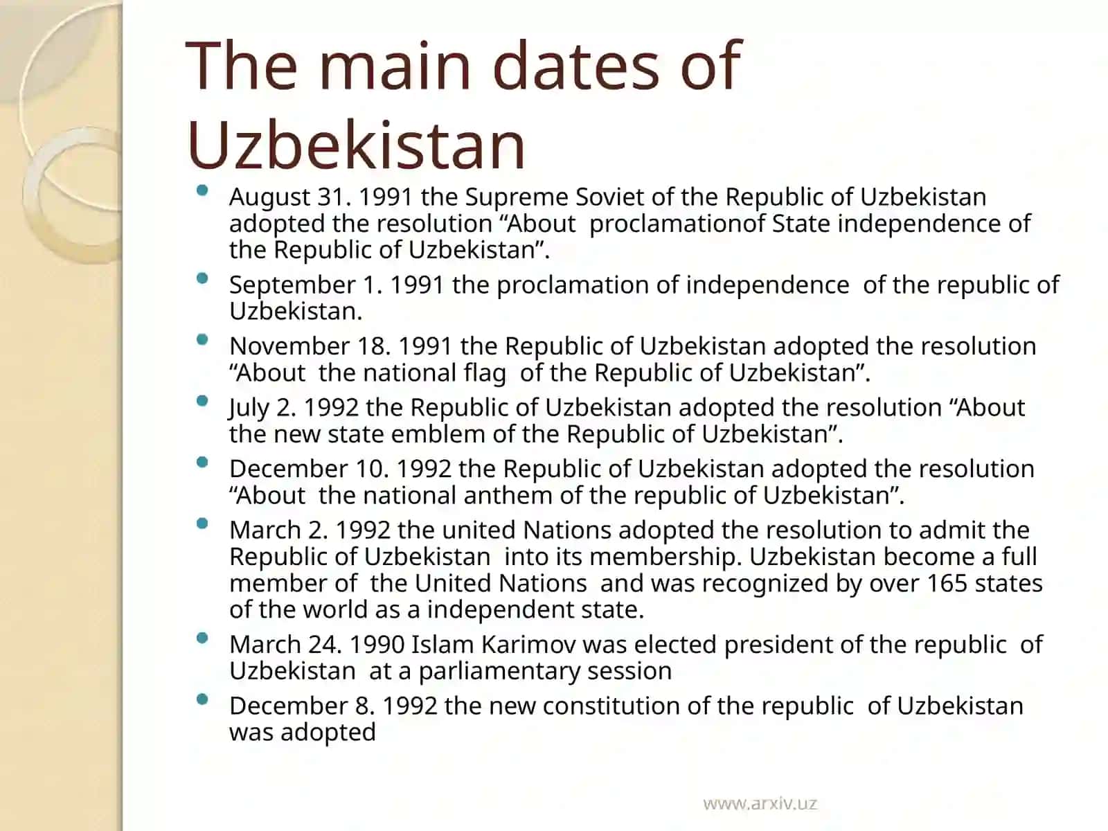 General facts about Uzbekistan 4