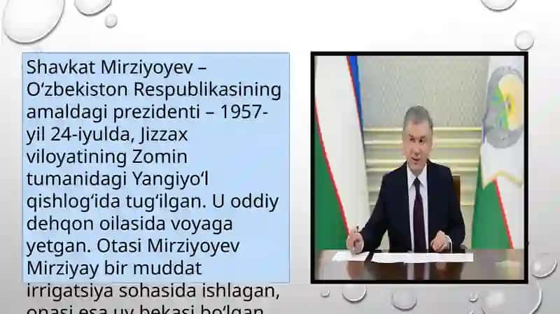O’zbekiston Respublikasi prezidenti ShavkatmiromonvichMirziyoyev 4