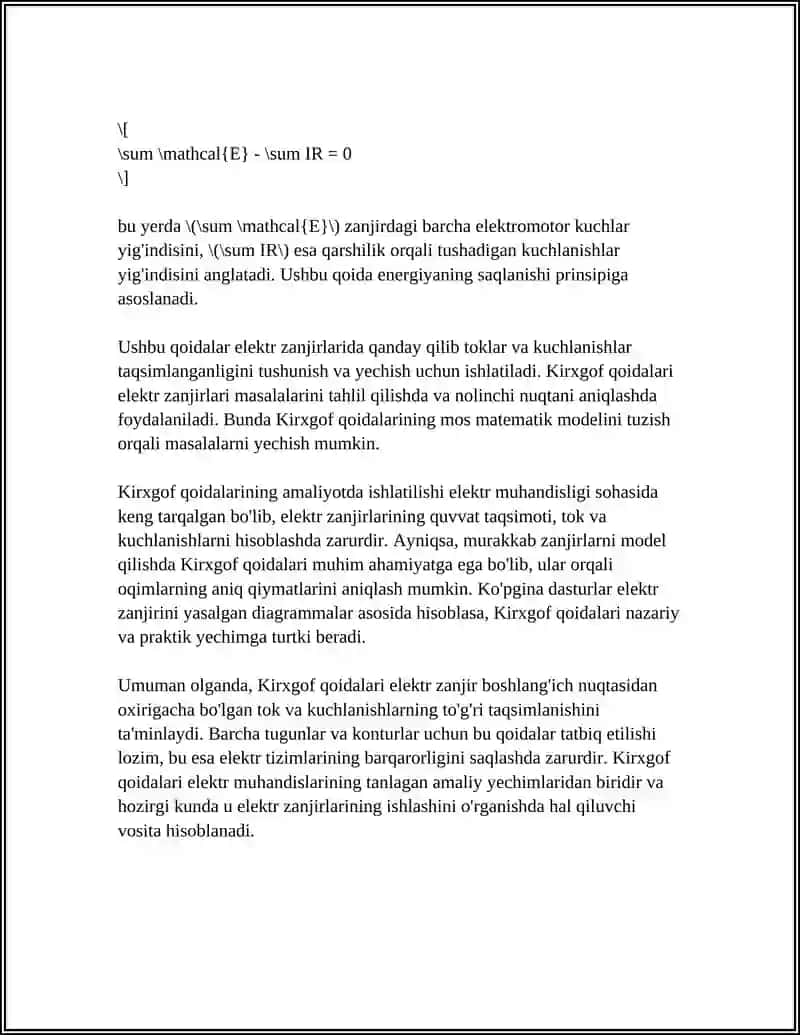 KIRXGOF QOIDALARI 4