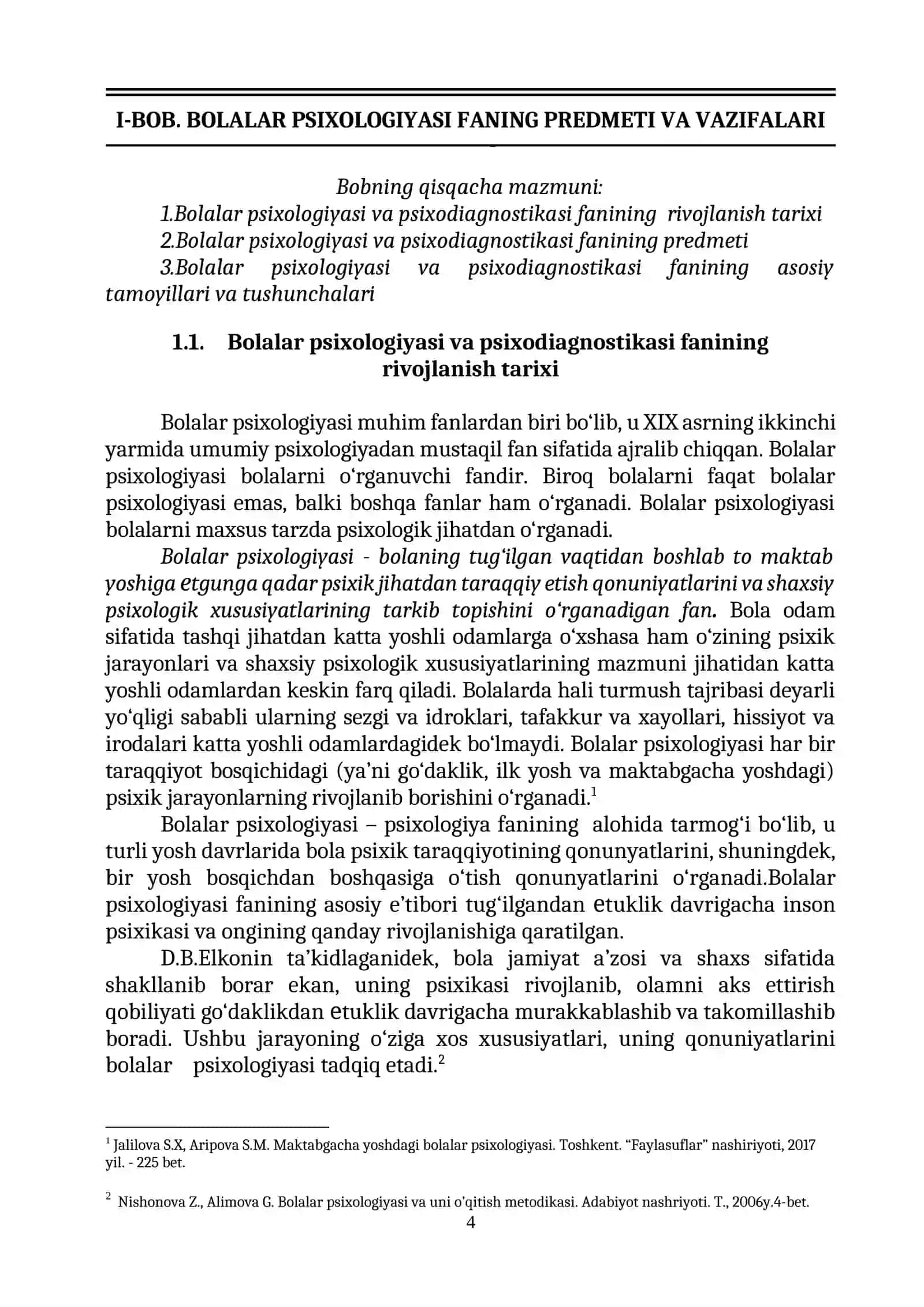 BOLALAR PSIXOLOGIYASI VA PSIXODIAGNOSTIKASI 4