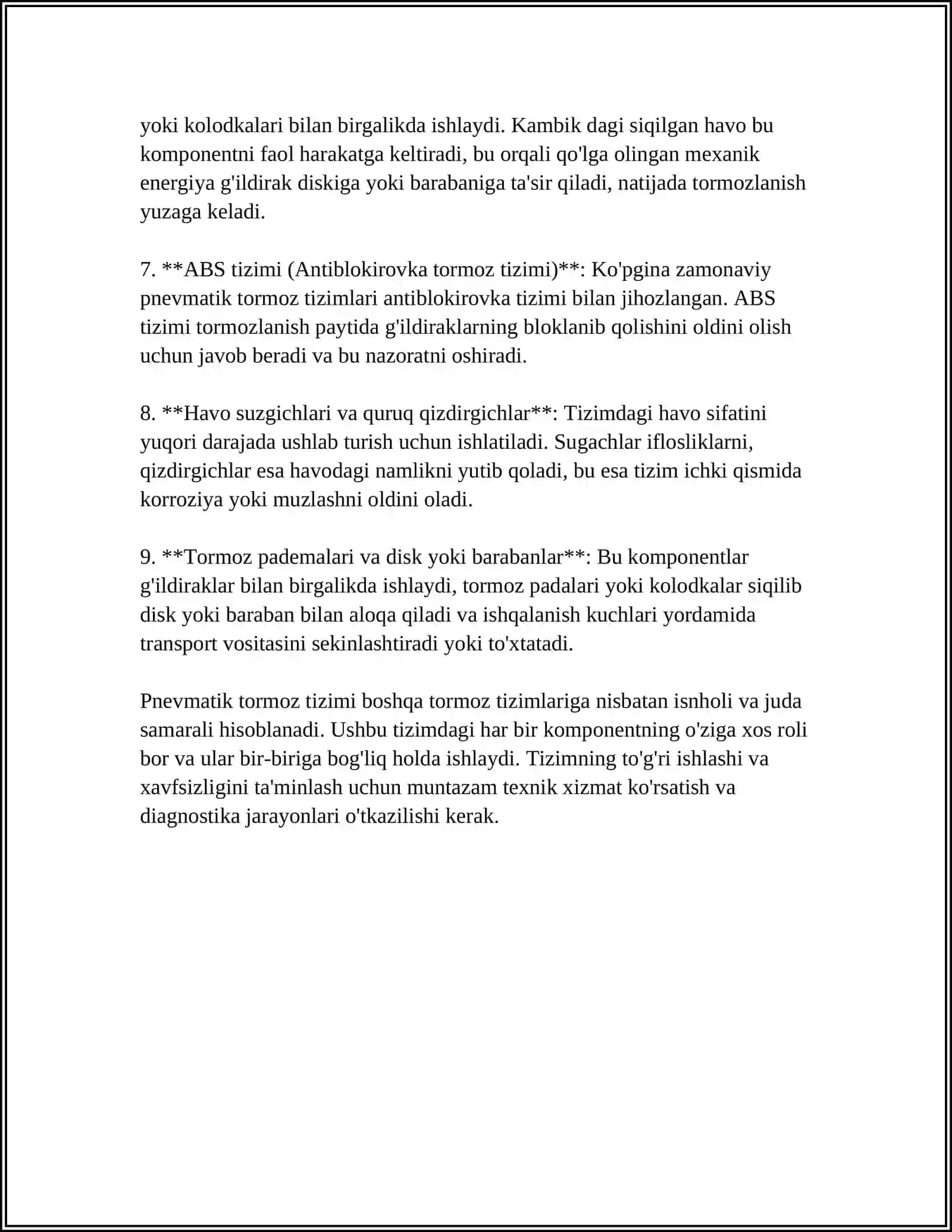 PNEVMATIK TORMOZ TIZIMI 4
