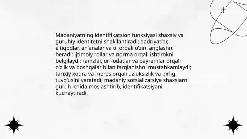 Madaniyat funksiyalari 4