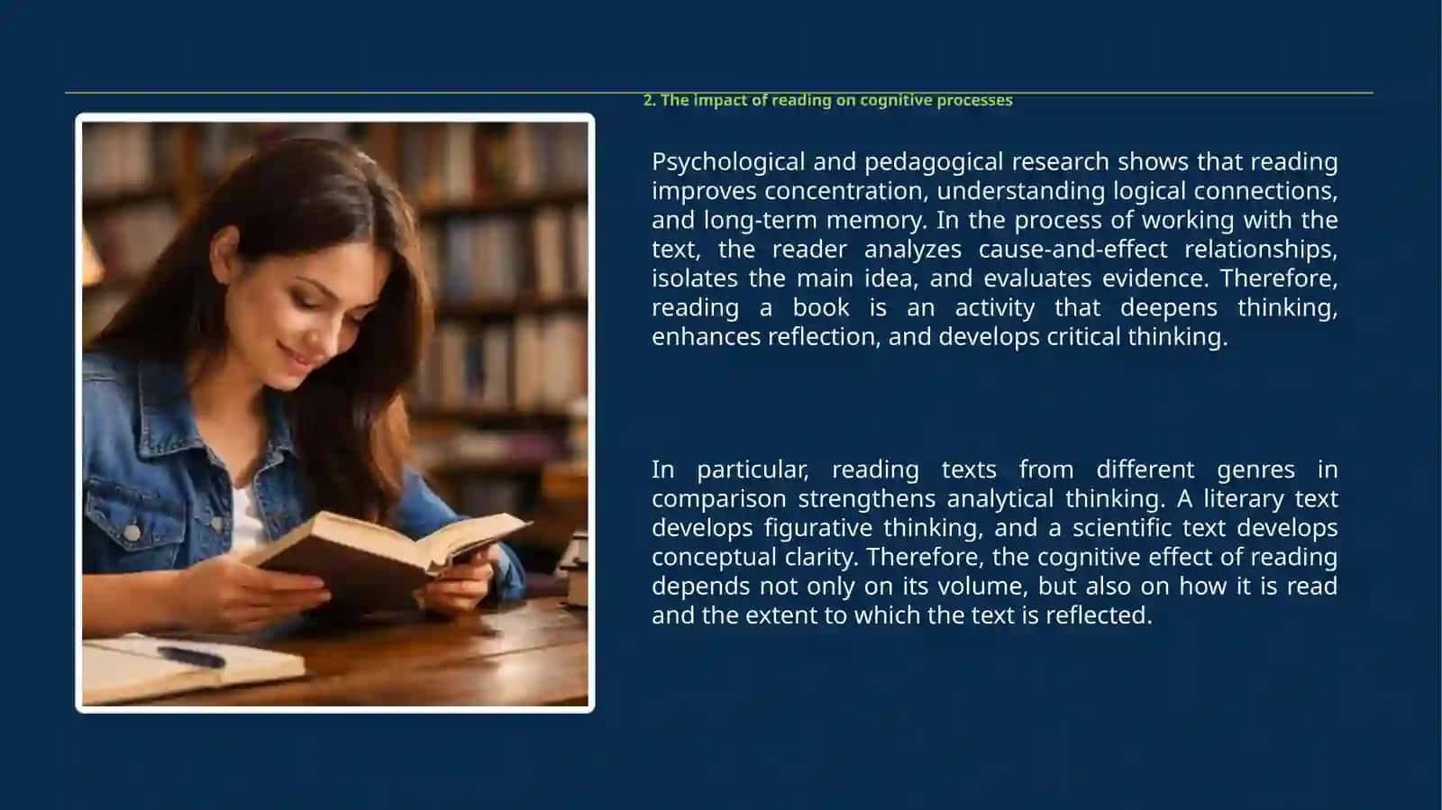 "The concept of engagement and my interest in reading" 4