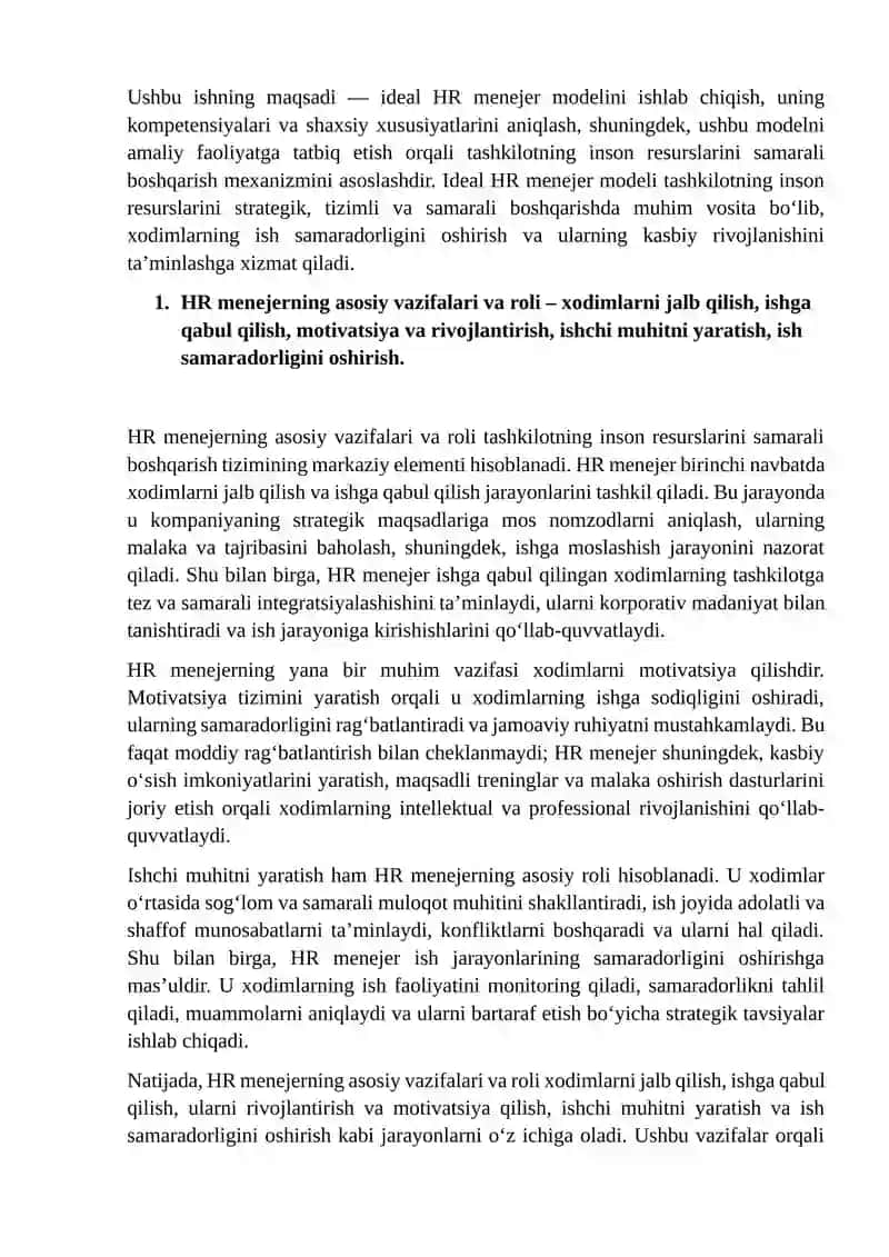 Ideal HR menejer modeli 4