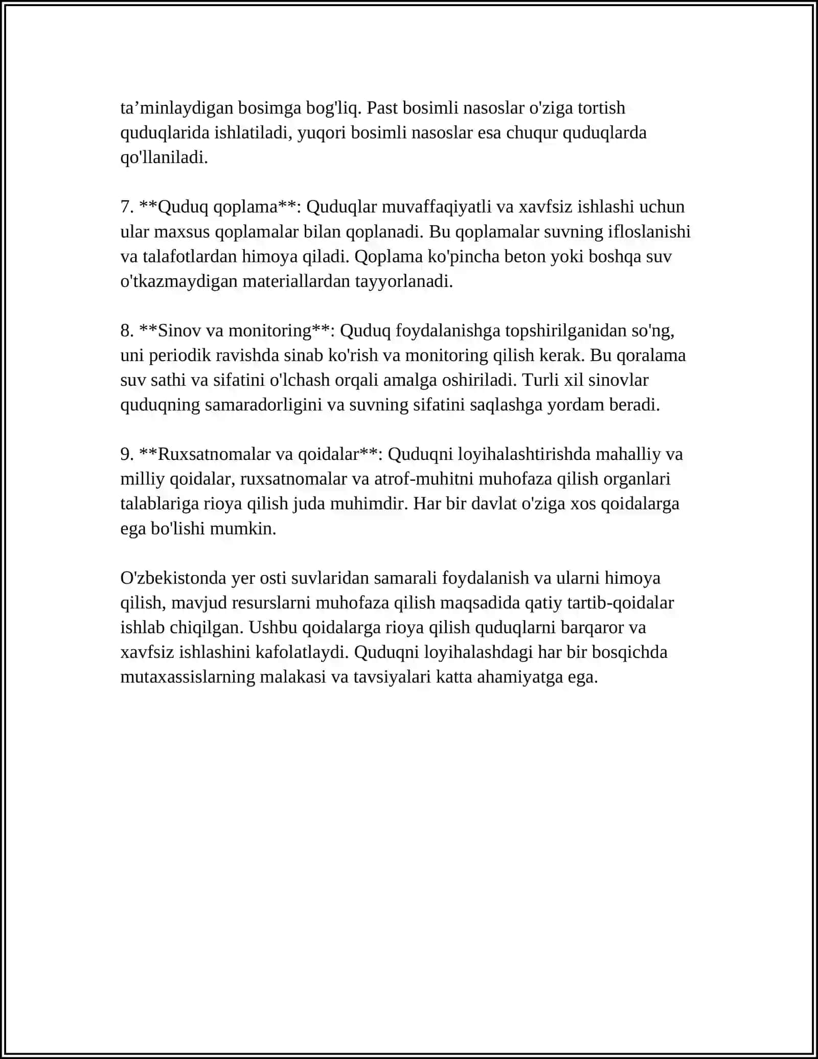 SUYUQLIK XAYDAP QUDUQLARNI O'ZLASHTIRISH JARAYONI 4