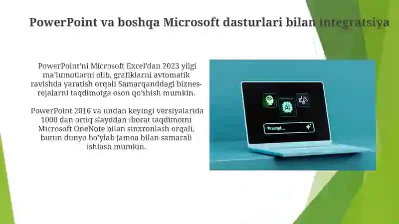PowerPointning dasturiy taʼminoti va uning imkoniyatlari 4