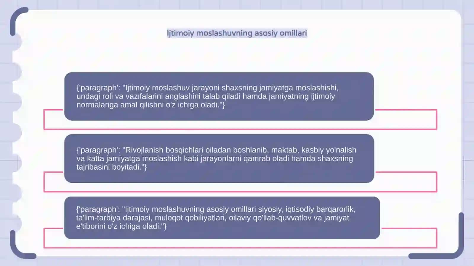 Ijtimoiy moslashuv jarayoni va rivojlanish bosqichlari 4